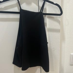 Black tank crop top - open back size small